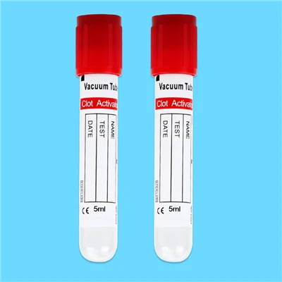 Parte superior vermelha do tubo de vácuo da coleção do sangue do ativador do coágulo para o soro
